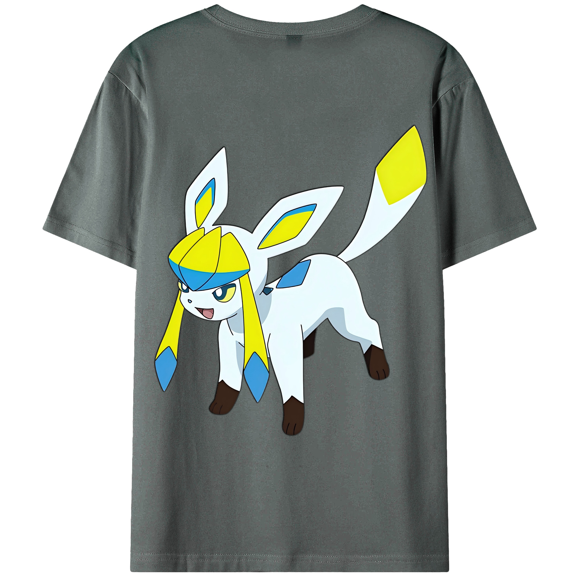 （画像用） Digimon デジタルモンスター/デジモン 綿100％ メンズ半袖Tシャツ（バックプリント） 通気性